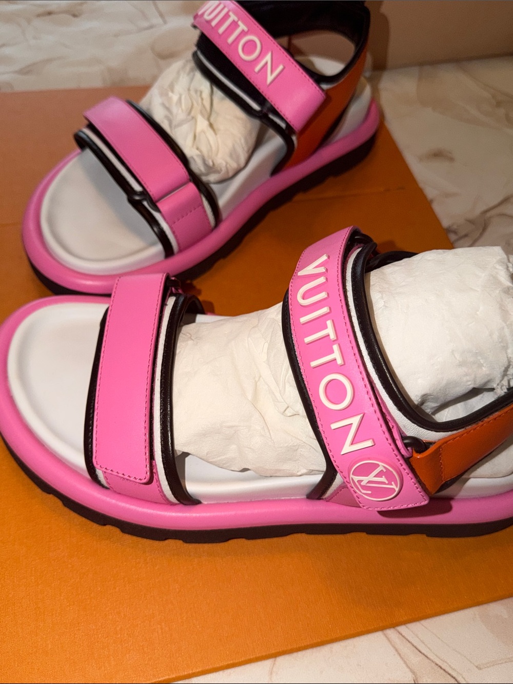 Louis Vuitton Shoes| Louis Vuitton Pool Pillow Comfort Flat Sandals Pink| 40 - Picture 5 of 10